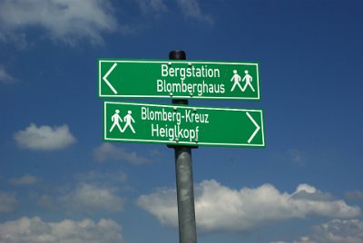 Wednesday 23  June, 2010  The sign points the direction to the Blomberg Cross at Heigltopf : 2006-06-23 Bavarian Alps