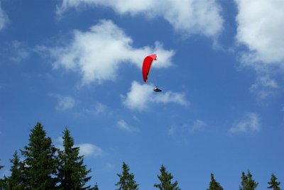 Wednesday 23  June, 2010  This para-glider is fitted with an insulated cover so perhaps it is colder up there than we realise. : 2006-06-23 Bavarian Alps