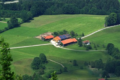 Wednesday 23  June, 2010  This is Barbara's guest house. From here we can see the recently installed solar panels. Barbara runs the guest house and her husband agists horses in the rest of the property. : 2006-06-23 Bavarian Alps