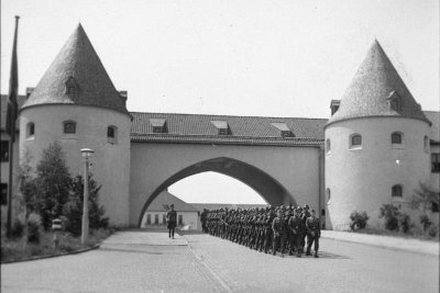 Saturday 26  June, 2010  After the war, US general George  Patton used the Junkerschule as his headquarters.  The      SS-Junkerschule     was the base of the U.S. Army's 1st Battalion, 10th Special Forces Group until 1991. We drove past these towers several times on our way north and never recognised their significance.