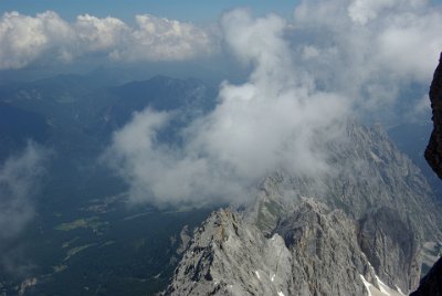 Monday 28  June, 2010  These are the mountains of the Waxenstein group  in northwestern Wettersteingebirge . They tower over Garmisch-Partenkirchen, the city at their base. : 2010-06-28 sugspitze