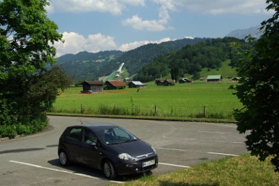 Monday 28  June, 2010  In the distance are the ski jumps for the Garmisch-Partenkirchen stadium which is within walking distance of the Partnach Gorge but we never made it back here as planned.      Next stop: Another bad day in Bad Tölz : 2010-06-28 sugspitze