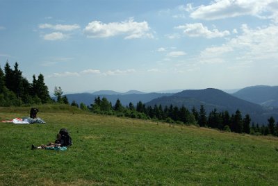 Sunday 4 July, 2010 35th wedding anniversary  We spent some time here enjoying the breeze and the views. After this we headed downhill and this seemed to take a very long time. : 2010-07-05 Black Forest