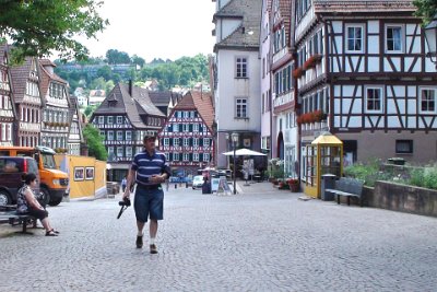 Sunday 4 July, 2010 35th wedding anniversary  I am walking up Marktplatz where the buildings date primarily from the 17th and 18th centuries. : 2010-07-05 JGR BLACK FOREST