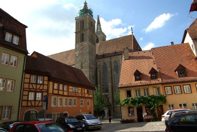 Tuesday 13 July, 2010 &nbsp;  In the background is the Church of St. Jacob, the largest church in the city.  It  is a  Lutheran church with two towers (south tower 55.2 m, 57.7 m north tower) and was built between 1311-1484. : 2010-07-13 Rothenberg