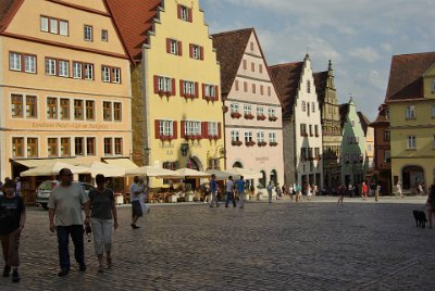 Tuesday 13 July, 2010 &nbsp;  The marktplatz looking back down the hill from the Rathaus. We've just been to the toilet located behind us for an absolutely wonderful pee. : 2010-07-13 Rothenberg