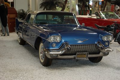 Wednesday 14 July, 2010 1958 Cadillac Eldorado Brougham   The Cadillac Eldorado Brougham redefined American luxury cars and was built to compete with the Lincoln Continental.  It was equipped with many extras, including a crystal decanter with matching whiskey glasses. A special feature was its brushed stainless steel roof. : 2010-07-13 Claus