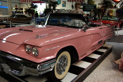 Wednesday 14 July, 2010 1958 Ford Thunderbird   Only 2,134 of this model Thunderbird were built. Sixty two survive but none are  in perfect condition like this one. An interesting feature is the powered  roof that folds away into the boot.  The car belonged to a well-known South American dictator who used it only on visits to Beverly Hills and it was sold under the condition that his name would never be revealed. : 2010-07-13 Claus