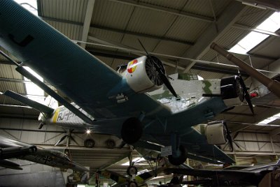 Wednesday 14 July, 2010  Junkers JU 52  Transport  The Junkers Ju 52  was a German transport aircraft manufactured from 1932 to 1945. It saw both civilian and military service during the 1930s and 1940s.  In a military role, it flew with the Luftwaffe as a troop and cargo transport and briefly as a medium bomber. : 2010-07-13 Claus