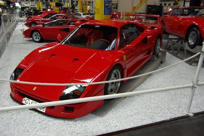 Wednesday 14 July, 2010  1987-1992 Ferrari F40  At the time of its release, the model F40 was probably the fastest automobile licensed for the road. It has a 478 hp eight-cylinder motor with double turbochargers and  accelerates to 200 km/h in 11.3 seconds. The car debuted with a retail price of approximately US$400,000, although some buyers were reported to be paying as much as US$1.6 million. A total of 1,315 F40s was produced. : 2010-07-13 Claus