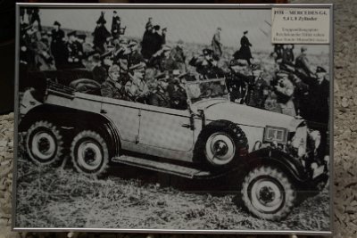 Wednesday 14 July, 2010  Mercedes Benz and the Third Reich - 1938 Mercedes Benz G4  One car was given to General Franco in 1940 after the victory over France and is now in the car collection of the Spanish royal family. Another car was given to Italian dictator Benito Mussolini who is shown riding with Hitler in this photo. : 2010-07-13 Claus