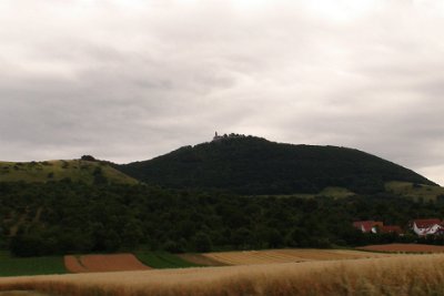 Thursday 15 July, 2010 &nbsp;  Our next and final stop for the day is an historical village at the bottom of the hill. Looking back up, we can Hohenneuffen. : 2010-07-16 JGR FRANKFURT RETURN