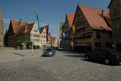 Wednesday 14 July, 2010 &nbsp;  Dinkelsbühl's marktplatz with St Paul's Church visible in the centre of the picture.  It is now a Protestant church and was rebuilt in the 19th century in the late Roman architectural style. : 2010-07-13 Claus