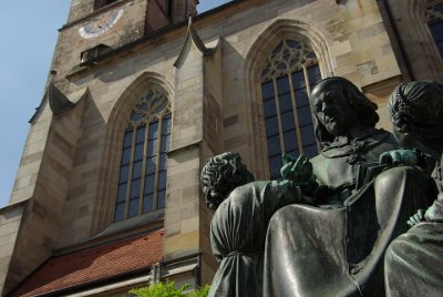 Wednesday 14 July, 2010 &nbsp;  Situated in front of the Minster is a monument to Christoph von Schmid, a 19th century writer of stories for the young. He was born in Dinkelsbühl in 1768. : 2010-07-13 Claus