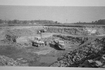 Thursday 15 July, 2010 &nbsp;  An old picture hangs in the museum that shows the Holzmaden shale quarries being searched for fossils. : 2010-07-16 Claus