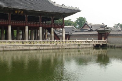 Thursday 10 June, 2010  The first Gyeonghoeru Pavillion  was constructed in 1412  but was burned down during the Japanese invasions of Korea in 1592. The present building was constructed in 1867. : JGR Korea