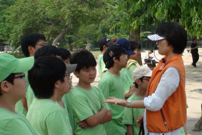 Thursday 10 June, 2010  More well-behaved colour coded kids learning about their history. They were also very friendly many times yelling "Hello" to us in English. : JGR Korea