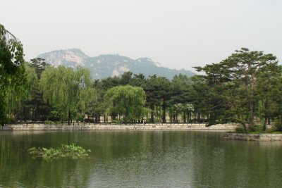 Thursday 10 June, 2010  The Gyeonghoeru (Pavilion of Joyous Meeting) is the oldest and most famous of Gyeongbokgung's pavilions. : JGR Korea