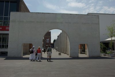 Monday 12 July, 2010 &nbsp;  The    Way of Human Rights     is an outdoor sculptural monument that was opened on 24 October 1993. It is sited on the street between the new and old buildings of the Germanisches Nationalmuseum, connecting Kornmarkt street and the medieval city wall. : 2010-07-12 Nurnberg