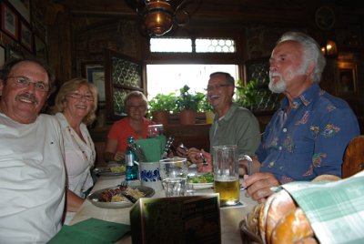 Monday 12 July, 2010 &nbsp;  Jenni and I paid for the meal to thank our hosts for their generous hospitality and, after we had finished our meal, we sat outside and waited while Wolfram went back to retrieve the car. It was a couple of kms away. : 2010-07-12 Nurnberg