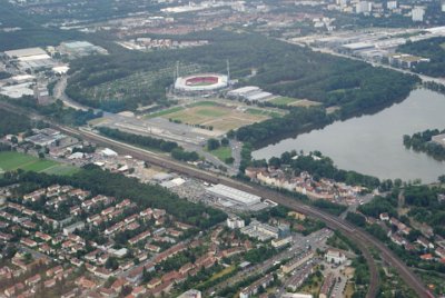 Tuesday 13 July, 2010 &nbsp;  Zeppelinfield and the Tribune with Easy Credit Stadium behind it. : 2010-07-13 Neurnberg