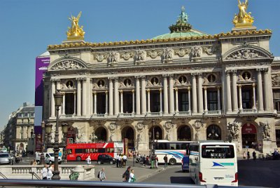 Thursday 8 July, 2010 &nbsp;  One of our red buses is opposite us at stop number 6. This is the Palais Garnier but it is more commonly known as the Paris Opéra. : 2010-07-08 Paris1