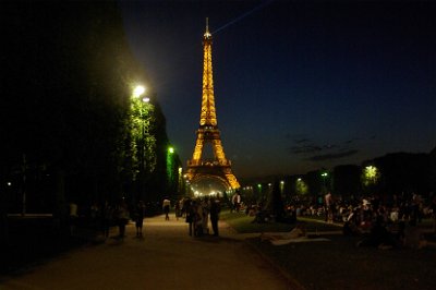 Thursday 8 July, 2010 &nbsp;  We had almost left the Champs de Mars when, at 11:00 pm, the reason for the crowds became clear . . . : 2010-07-08 Paris1