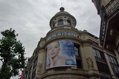 Saturday 10 July, 2010 &nbsp;  At the intersection of Haussman and  Rue de Caumartin  we see Au Printemps (At Springtime), a large department store with branches in Paris, France,  the middle East and many countries in Asia. : 2010-07-10 Paris Strasbourg