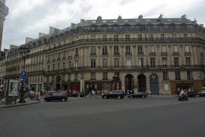 Saturday 10 July, 2010 &nbsp;  We wander down towards the Paris opera and see this delightful building, typical of those erected during Haussmann's beautification program. It is at the intersection of Rue Scribe and Rue Auber at  Place Charles Garnier right opposite the Paris Opera. : 2010-07-10 Paris Strasbourg