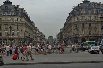 Saturday 10 July, 2010 &nbsp;  In front of the Paris Opera looking up Place de l' Opera : 2010-07-10 Paris Strasbourg