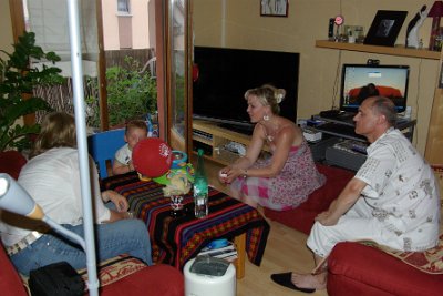 Saturday 10 July, 2010 &nbsp;  At Strasbourg station, Chantal met us after which we retrieved our rental car from the garage at Michele's hotel. We then followed Chantal home and met Alex again and Ivan, their grandson. The screensaver has a picture of Uluru posted in our honour - Nicolas (Chantal's son) and Louise are smooching. : 2010-07-10 Paris Strasbourg