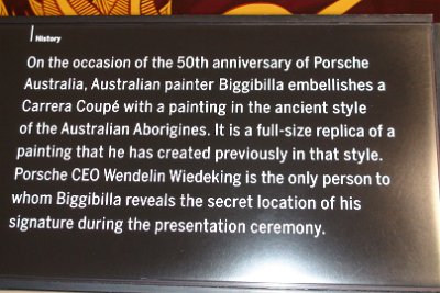 Thursday 17  June, 2010  The aboriginal artist revealed the secret location of his signature to the Porsche CEO. : 2010-06-17 JGR Stuttgart