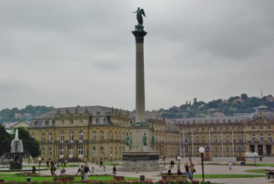 Friday 18,  June, 2010  The Jubiläumssäul (anniversary column) celebrates the 25-year jubilee and 60th birthday of King William I of Württemberg. The column is 30 meters high crowned with a  bronze statue of the goddess Concordia. : 2010-06-18 stuttgart