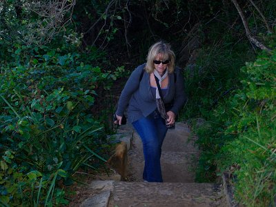 It was a long steep climb to get to the lighthouse - perhaps ¾ hour with lots of panting stops. : anniversary no 36