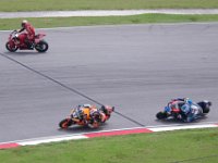 Friday 19 October 2012  Marc Marquez (3) Spain,  Suter, is currently leading the championship. He is followed by Axel Pons (49) Spain on his Kalex while Ricky Cardus runs wide. : MotoGPMalaysiq