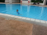 Monday 22 October 2012  We spend the morning at the apartment's swimming pool but my ankle is so bad I can barely walk.