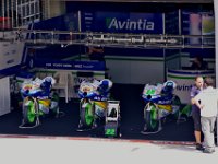 Sunday 21 October 2012   The Avintia Blussens garage of Yonny Hernandez (left) and Ivan Silva (right) : MotoGPMalaysiq