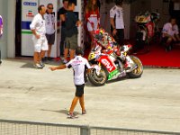 Sunday 21 October 2012   . . . and Stefan Bradl. Note the carbon front disk used only in dry weather. The white band around the tyre means that this is the softer of the two Bridgestone compounds. : MotoGPMalaysiq