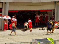 Sunday 21 October 2012   The riders usually come in after a lap or two to change bikes or make last-minute adjustments. Sometimes all they want is one lap to scrub the tyres in. : MotoGPMalaysiq