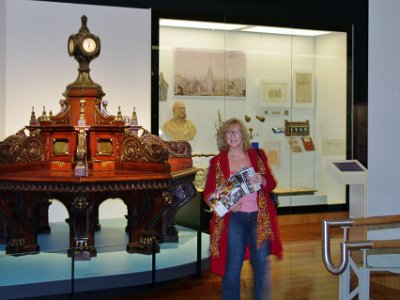 Day 2 - 40th Anniversary trip to NZ  Jenni at the Treasures from Around the Globe exhibit.