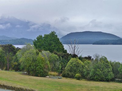 Day 4 - 40th Anniversary trip to NZ  Lake Manapouri 's natural height is 177 metres above sea level and its maximum depth is 266 metres below sea level.  During the last ice age, sea levels were much lower than now. Glaciers carved the lake to a depth of 266 metres, sea level at the time. Adding the two together means that Lake Manapouri is 444 metres at its deepest.