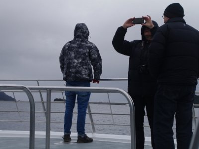 Day 5 - 40th Anniversary trip to NZ  I eventually join a few other brave souls on the front deck.