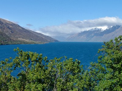 Day 6 - 40th Anniversary trip to NZ  Lake Wakatipu and the weather remains benign.  After this we turn inland a bit and head for Frankton.