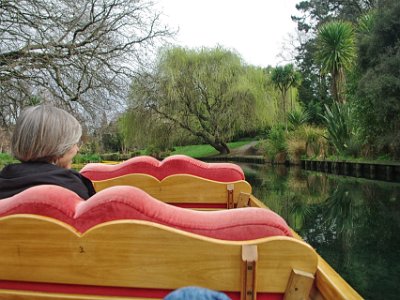 Day 8 - 40th Anniversary trip to NZ -  Punting on the Avon   The ride was a good experience and we enjoyed it a lot. There was only one other passenger – the lady from Indiana.