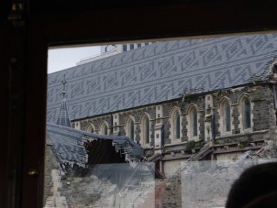 Day 8 - 40th Anniversary trip to NZ -  Jenni explores the city area   The remainder of the tower was demolished in March 2012.   The Anglican Church decided to demolish the building and replace it with a new structure - a controversial decision in post quake Christchurch.