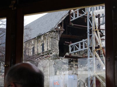 Day 8 - 40th Anniversary trip to NZ -  Jenni explores the city area   As of January 2015 court judgements have mostly been in favour of the Church but no demolition has occurred since the removal of the tower in early 2012.