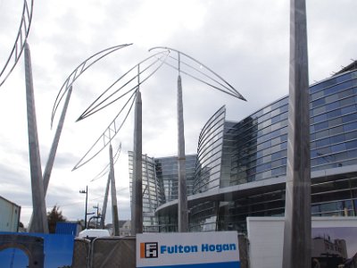 Day 8 - 40th Anniversary trip to NZ -  Jenni explores the city area   The front of the Christchurch Art Gallery on Montreal St and Worcester Blvd.