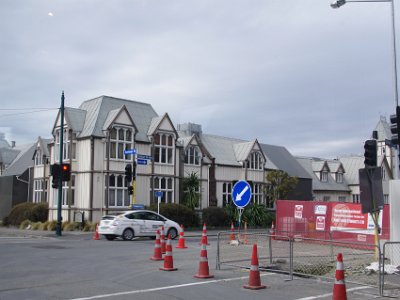 Day 8 - 40th Anniversary trip to NZ -  Jenni explores the city area   Private dwellings on Amargh and Durham St North.  Jenni travels back to the disaster zone in an easterly direction.