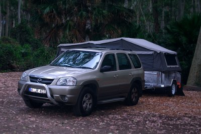 Friday 20-10-2017 At Depot Beach  The next morning, the rain temporarily stops so we do our best to mop up and get as much water out of the tent as we can.  The damp bedding has to remain inside unfortunately.