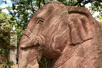 Thursday 19-10-2017 The trip there  This is from India and is made from a very interesting piece of stone.  It's sedimentary and twisted into curls; it's beautiful.